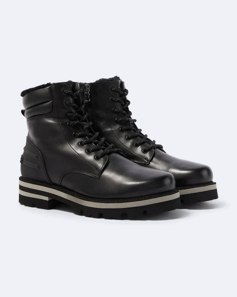 Bogner Schnürstiefel Courchevel aus Leder mit Shearling Schwarz