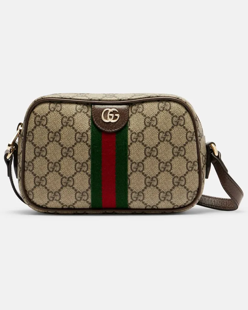 Gucci Schultertasche Ophidia Small mit Leder Beige