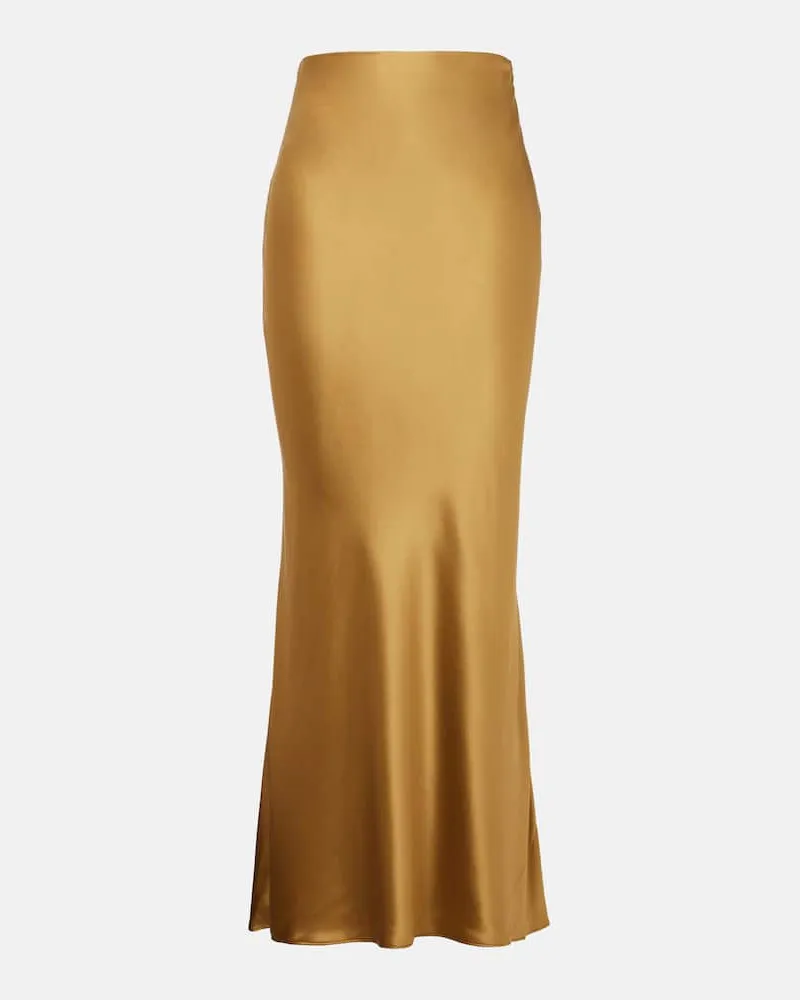 The Sei Maxirock aus Seidencharmeuse Gold