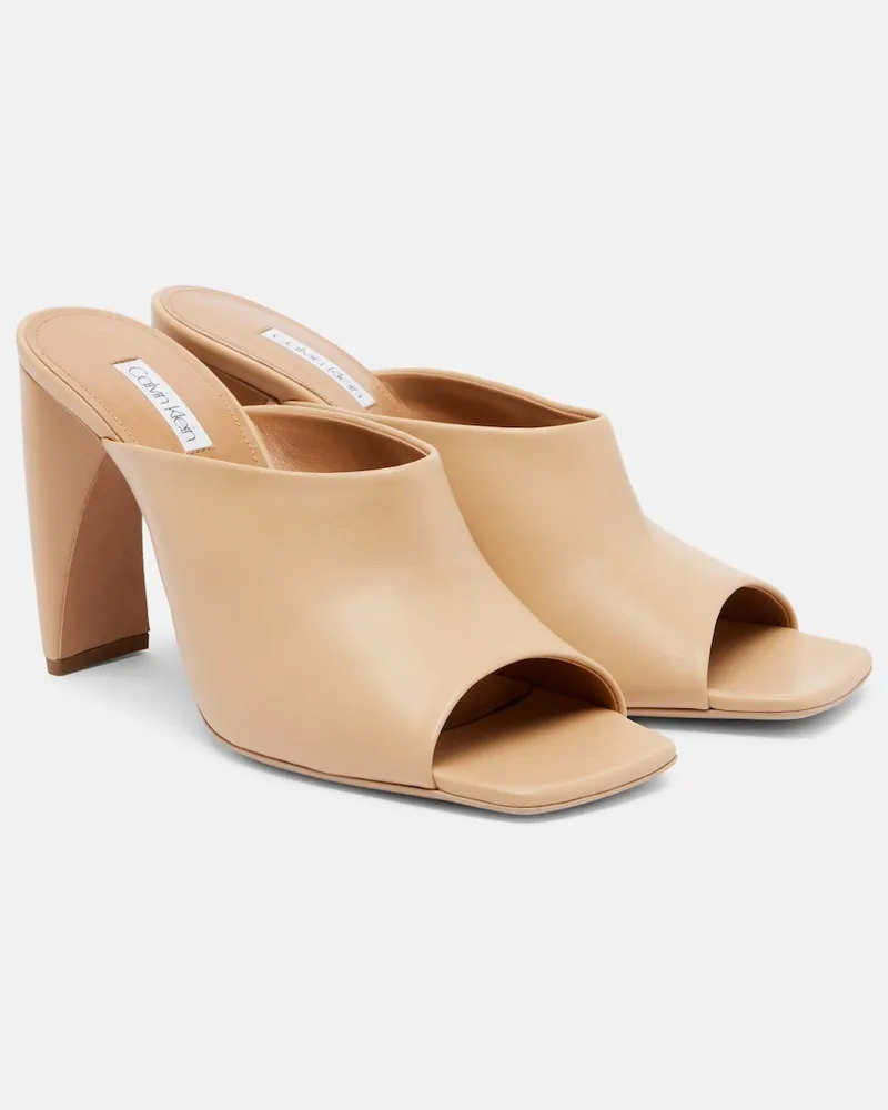 Calvin Klein Pantoletten Palma aus Leder Beige