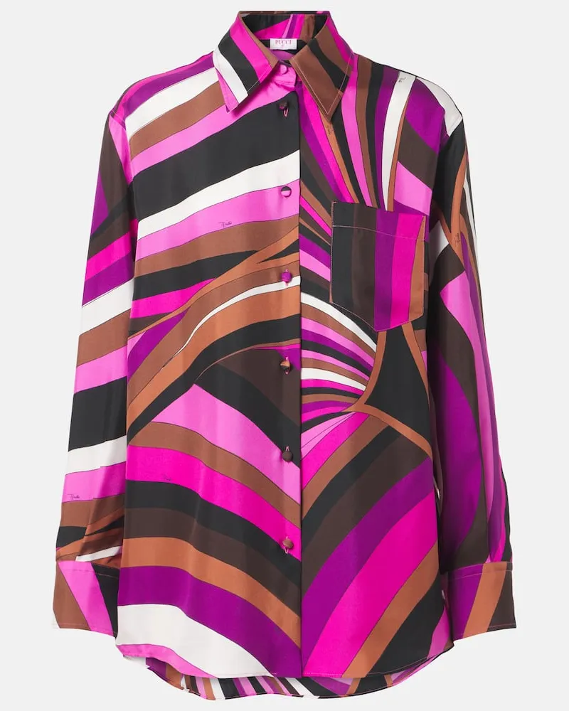 Emilio Pucci Hemd Iride aus Seiden-Twill Rosa