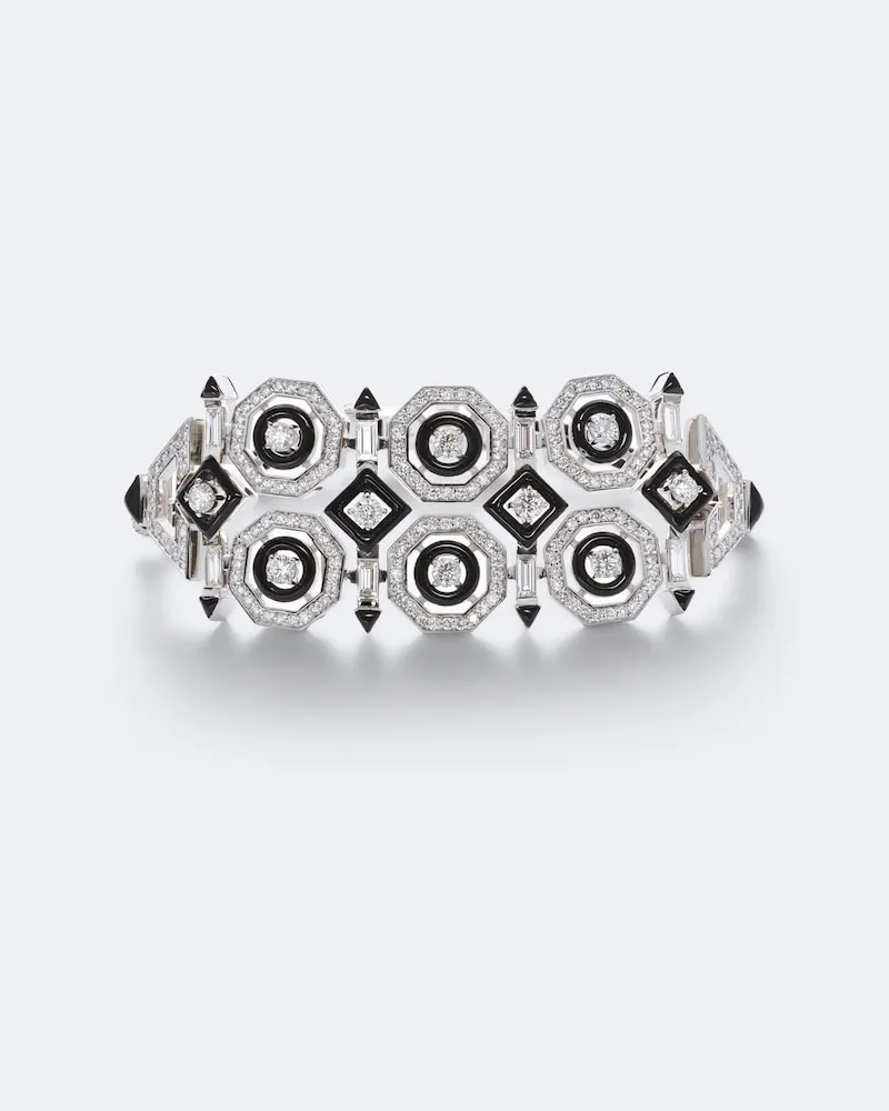 Nikos Koulis Armband Oui aus 18kt Weißgold mit Diamanten Schwarz