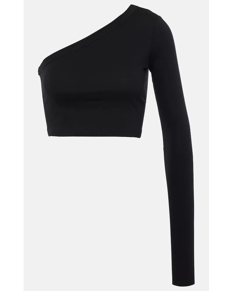 Rick Owens One-Shoulder Cropped-Top aus Baumwolle Schwarz