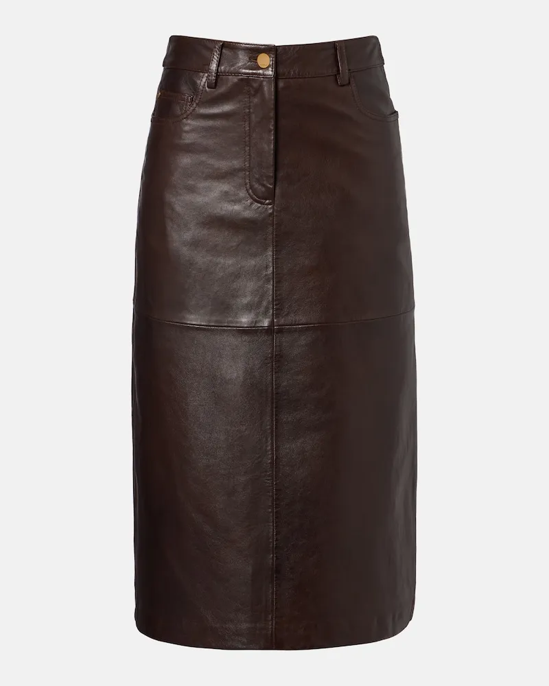 Max Mara Midirock aus Leder Braun