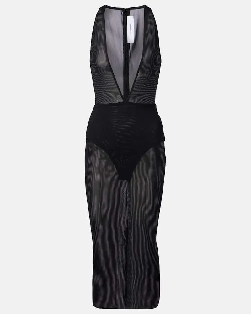 Alex Perry Midikleid Schwarz