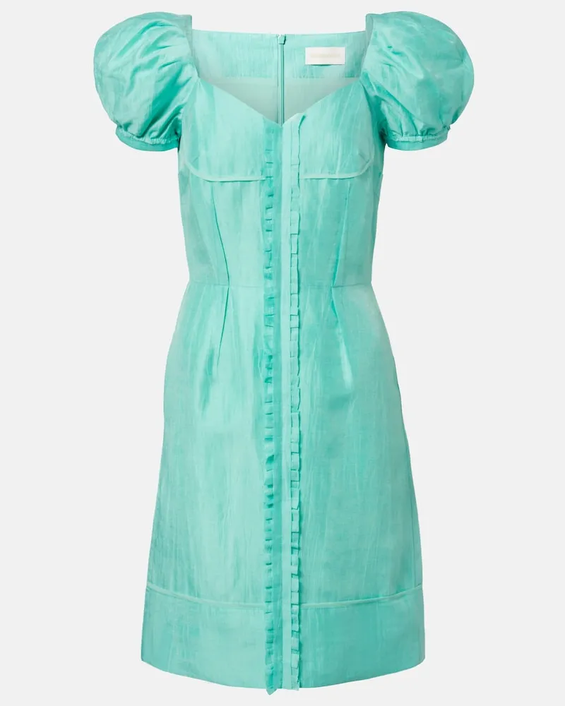 SHUSHU/TONG Midikleid aus einem Leinengemisch Grün