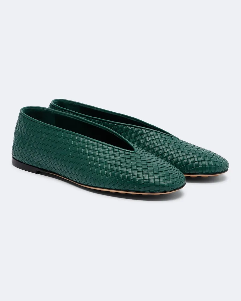 Bottega Veneta Ballerinas Rosa aus Leder Grün