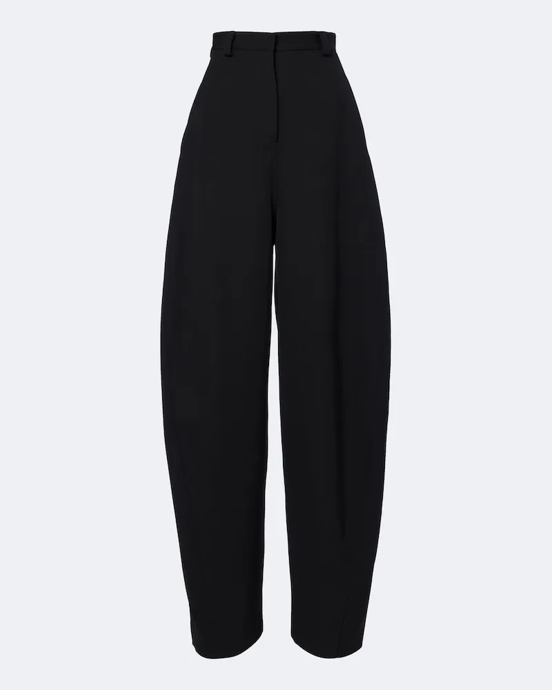 Balenciaga Barrel-Leg-Hose aus Wolle Schwarz