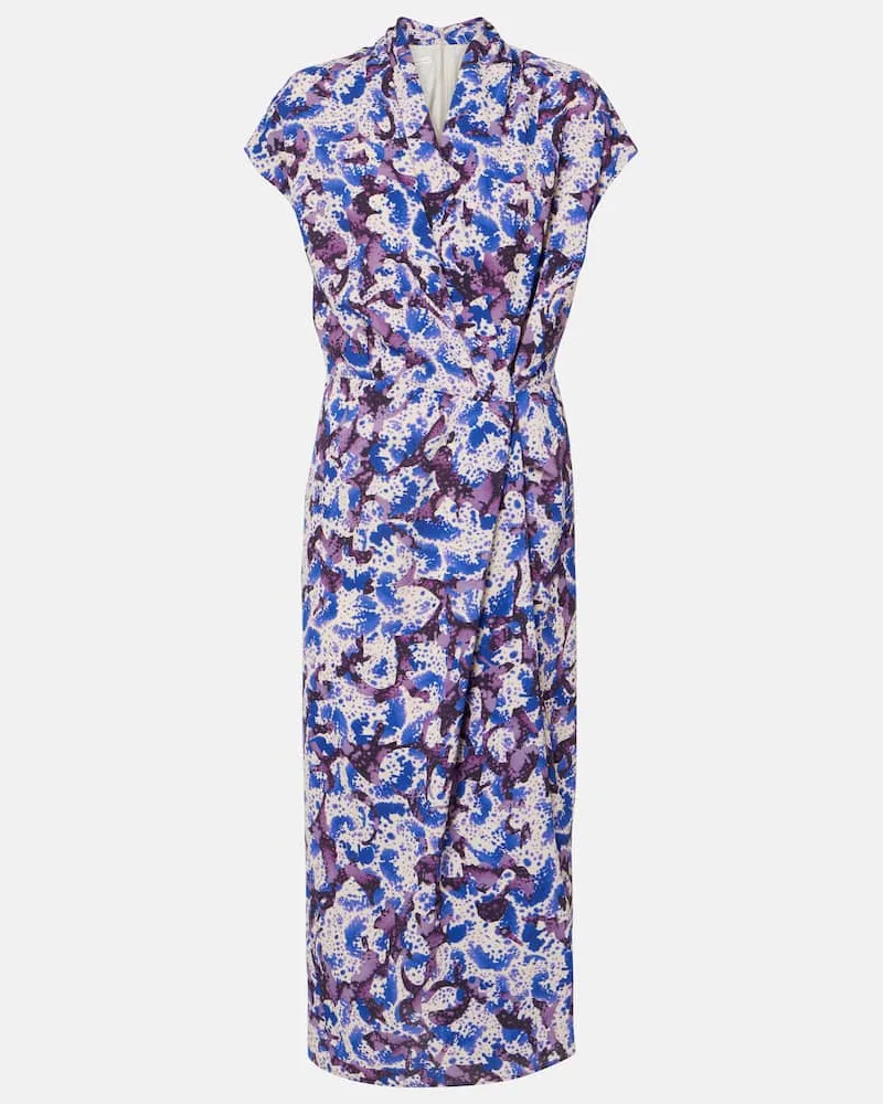 Dries van Noten Bedrucktes Midikleid Blau
