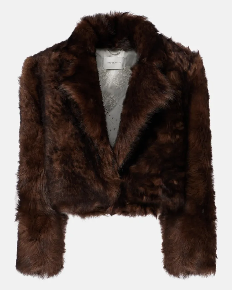 Magda Butrym Cropped-Jacke aus Shearling Braun