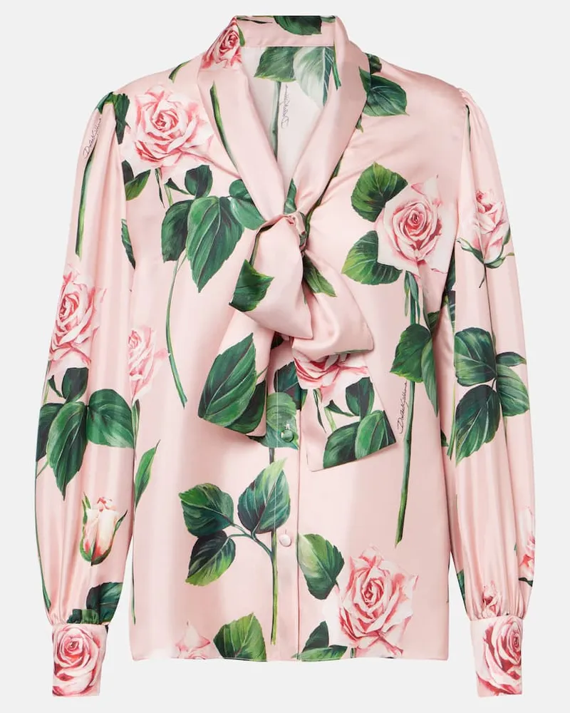 Dolce & Gabbana Bluse aus Seidensatin Rosa