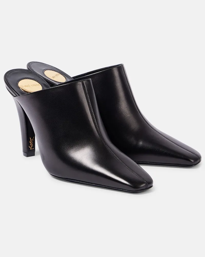 Saint Laurent Mules Jill 95 aus Leder Schwarz