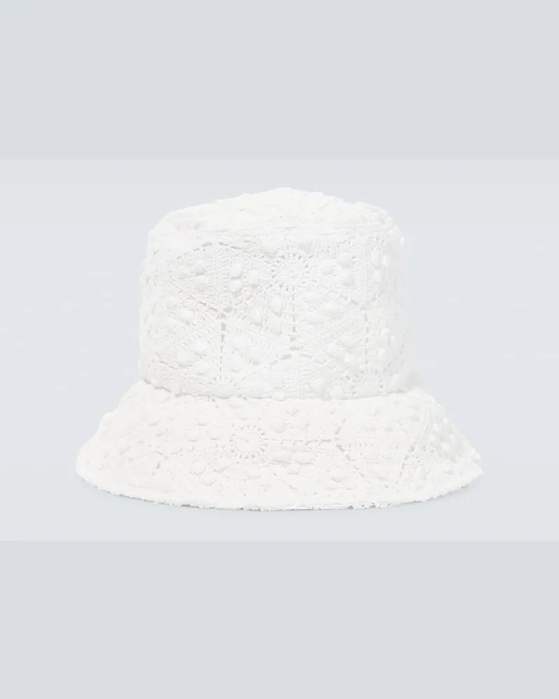 Comme des Garçons Comme des Garçons Shirt Hut aus Häkelstrick Weiß