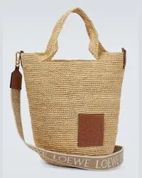 Loewe Paula's Ibiza Tote Slit Mini aus Raffiabast Beige