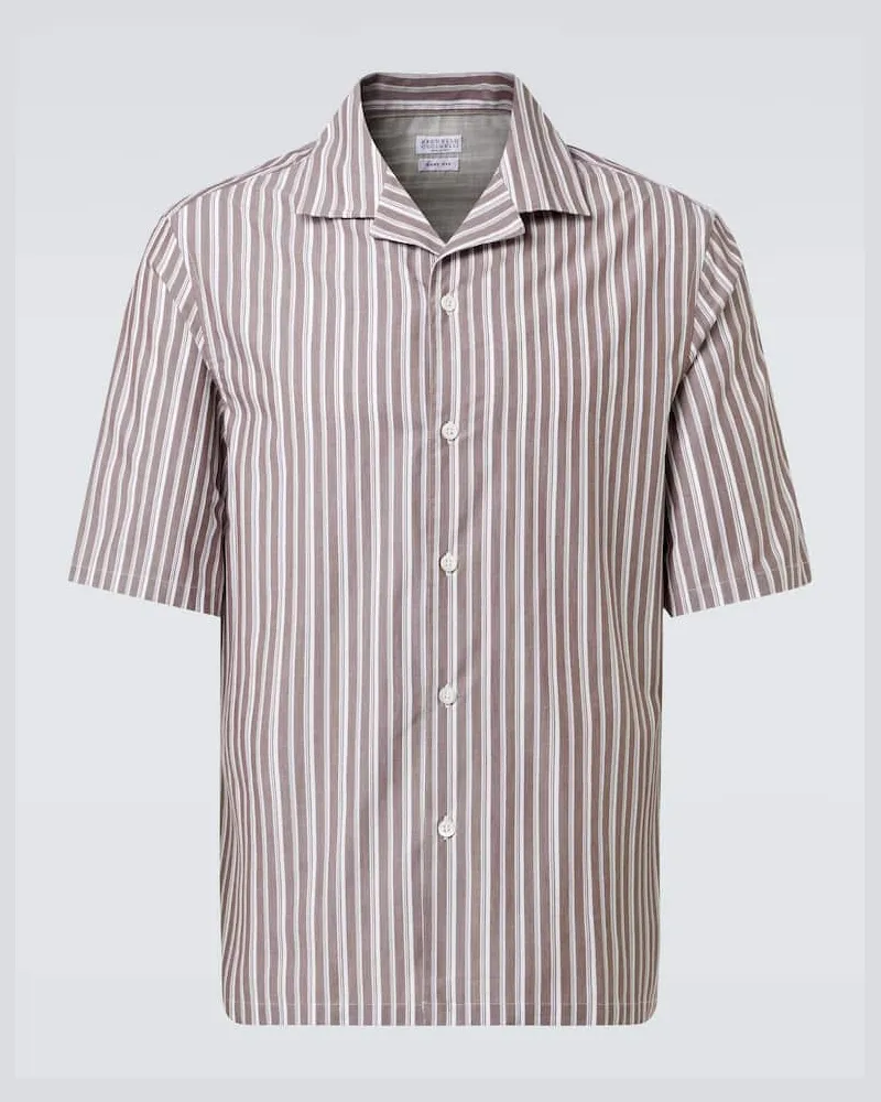 Brunello Cucinelli Hemd aus Baumwolle Braun