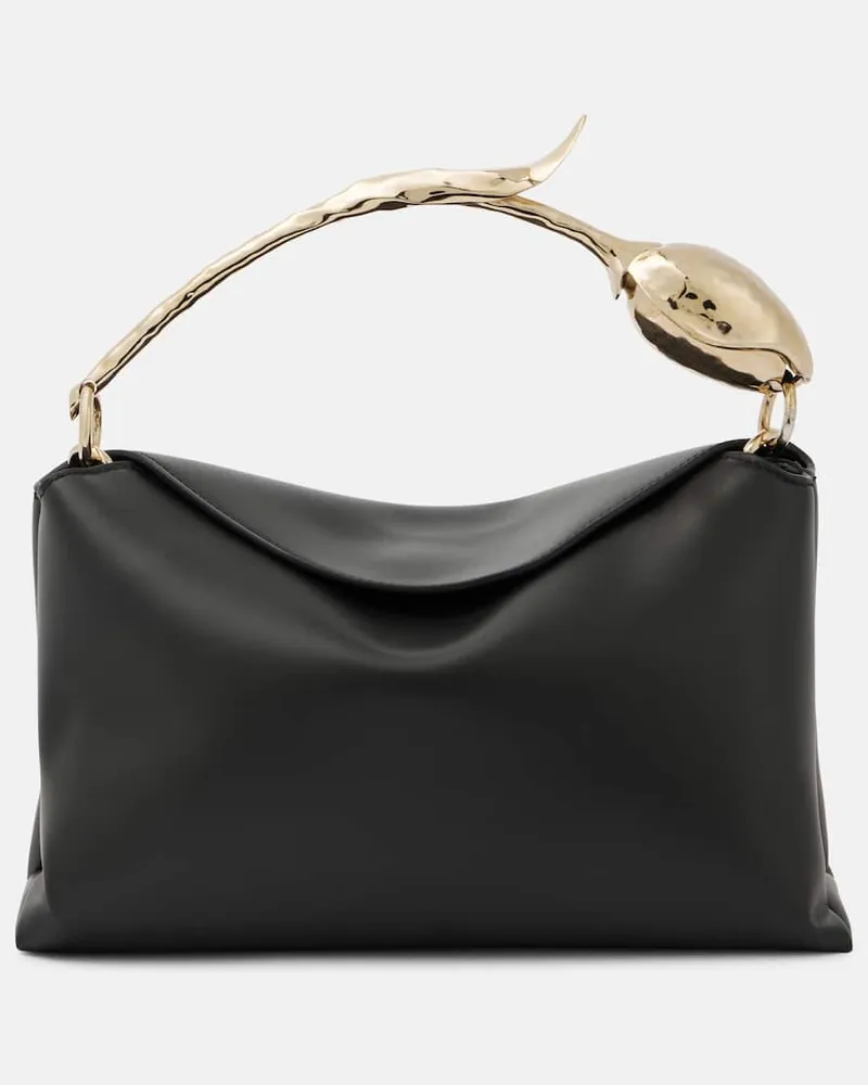 Erdem Tote Bag Bloom Medium aus Leder Schwarz