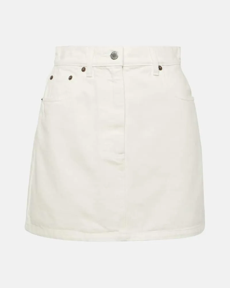 Prada High-Rise-Jeansrock Weiß