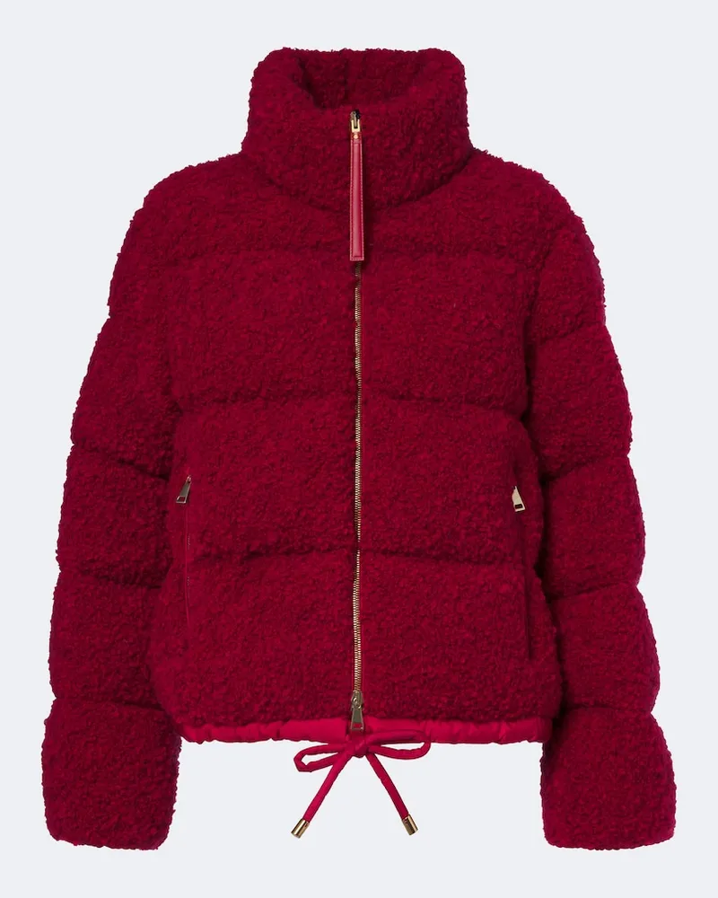 Moncler Daunenjacke Trascendance aus Bouclé Rot
