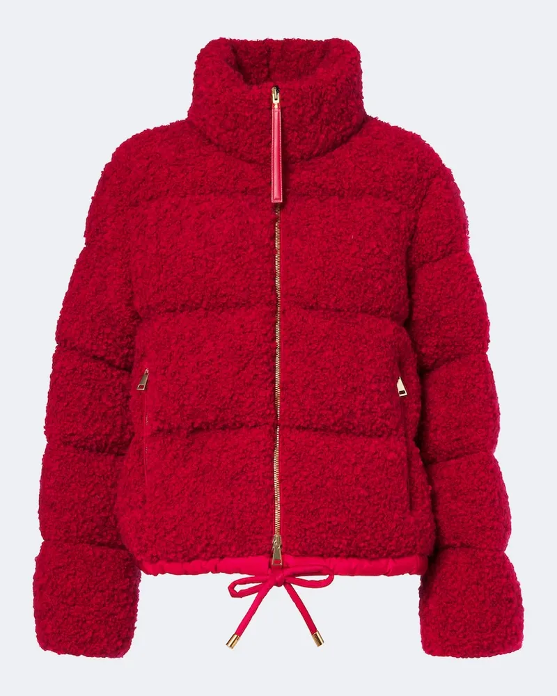 Moncler Daunenjacke Trascendance aus Bouclé Rot
