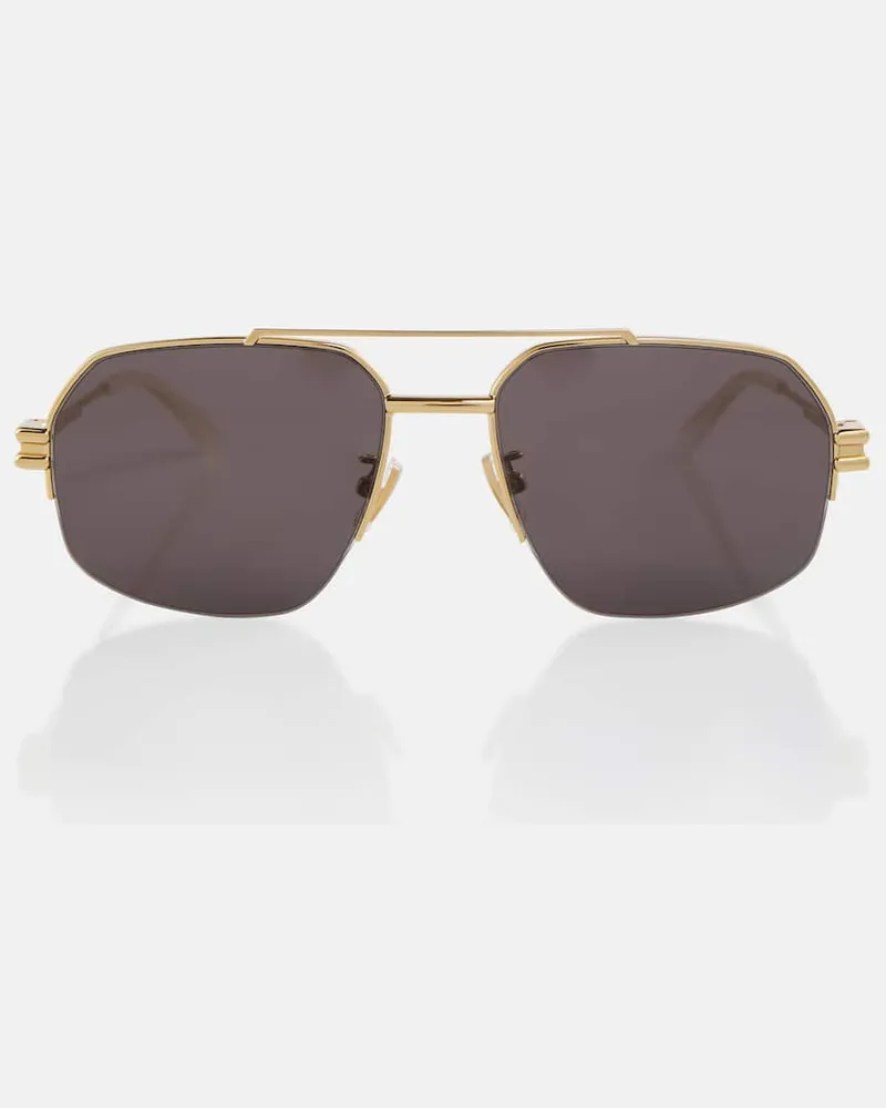 Bottega Veneta Eckige Sonnenbrille Gold