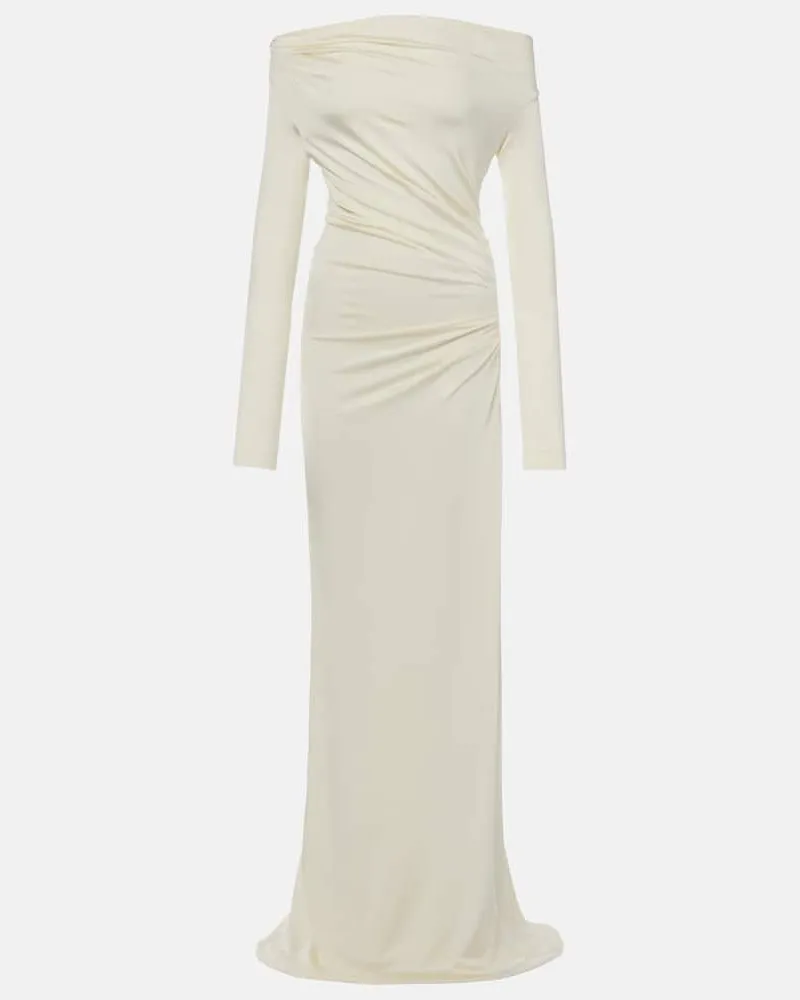 Victoria Beckham Off-Shoulder-Robe aus Jersey Weiß