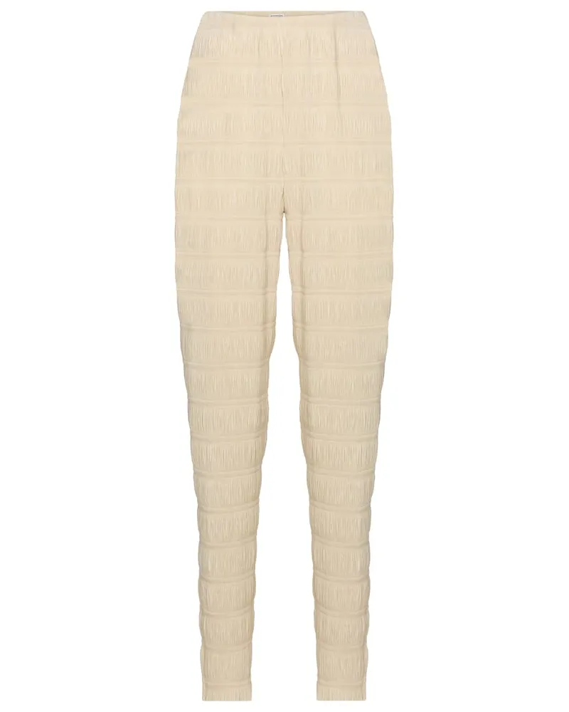 Totême Hose aus Seersucker Beige