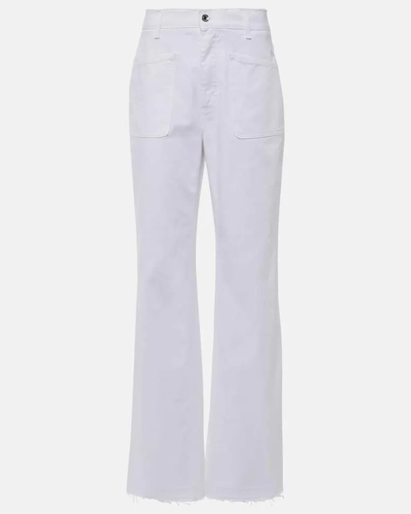 Dolce & Gabbana High-Rise Wide-Leg Jeans Weiß