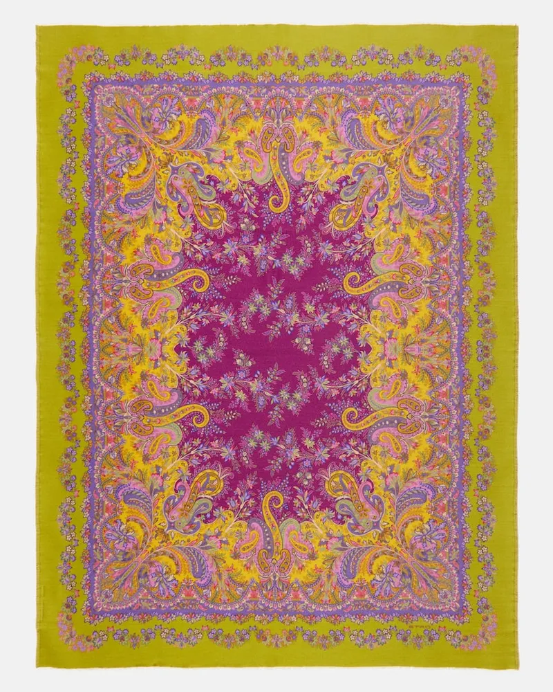Etro Plaid Iris aus Wolle Lila