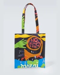 Marni X No Vacancy Inn Tote aus Canvas Multicolor