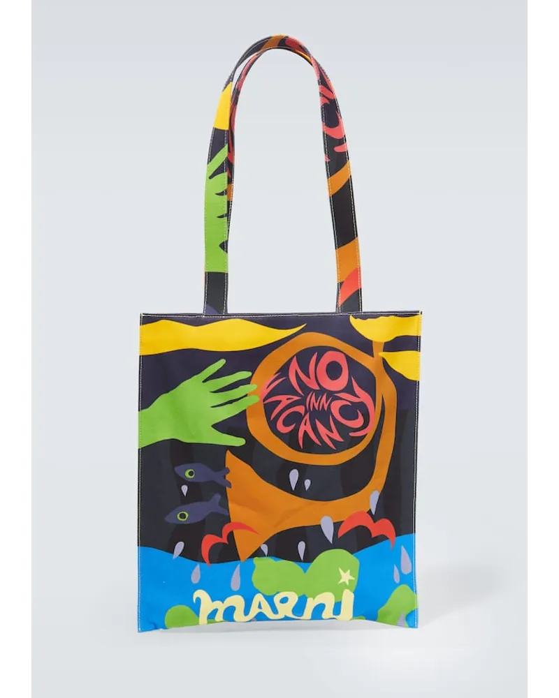 Marni X No Vacancy Inn Tote aus Canvas Multicolor