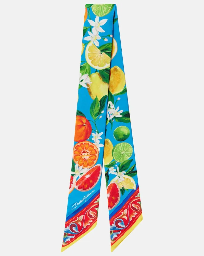 Dolce & Gabbana Bedrucktes Tuch aus Seiden-Twill Multicolor