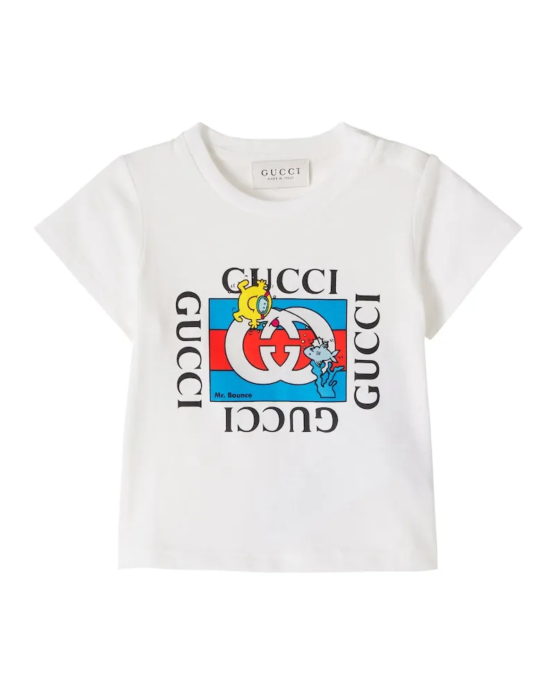 Gucci Baby X Mr. Men Little Miss T-Shirt aus Jersey Weiß