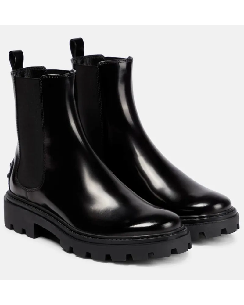 TOD'S Chelsea Boots aus Leder Schwarz