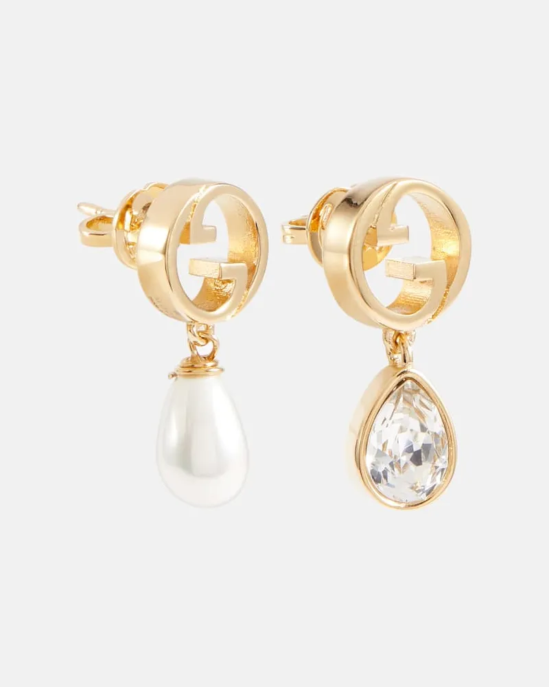 Gucci Ohrringe Gucci Blondie mit Kristall und Zierperle Gold