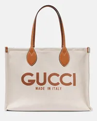 Gucci Tote Medium aus Canvas mit Leder Beige