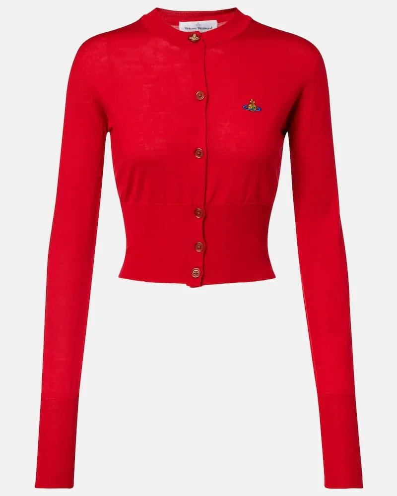 Vivienne Westwood Cropped-Cardigan Bea aus Wolle und Seide Rot