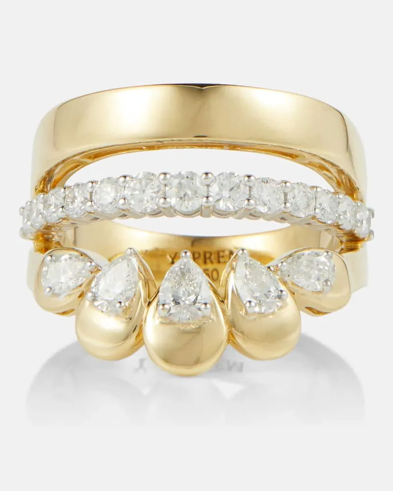 YEPREM Ring aus 18kt Gellbgold mit Diamanten Gold