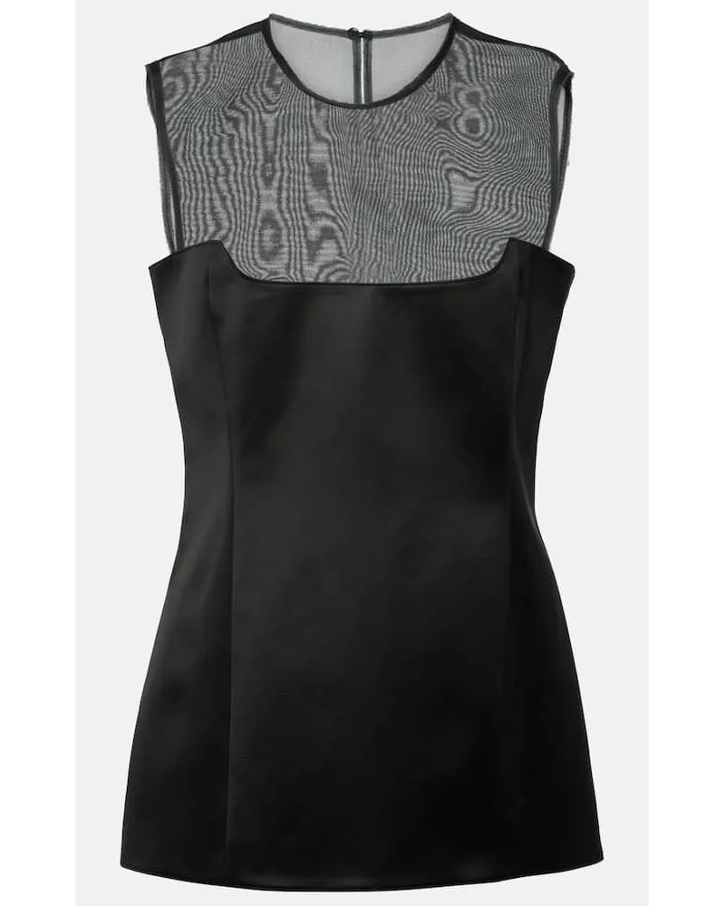 KHAITE Top Sasmo aus Seide und Satin Schwarz