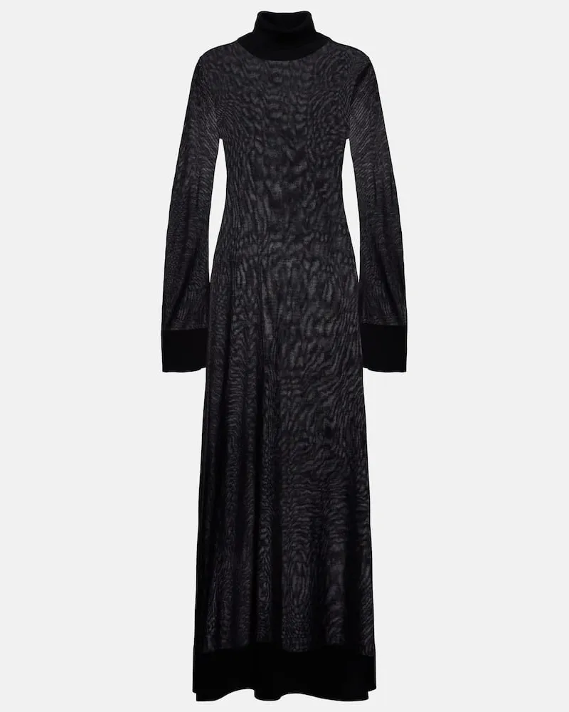Totême Maxikleid aus Strick Schwarz
