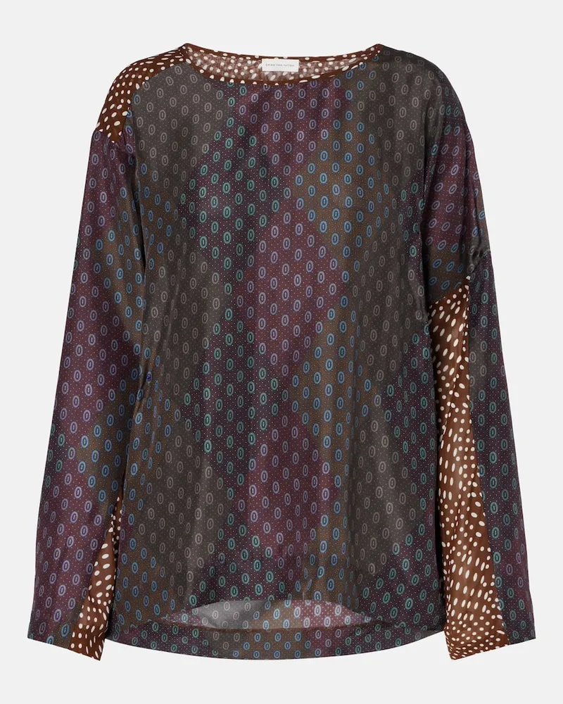 Dries van Noten Bedruckte Bluse aus einem Seidengemisch Multicolor