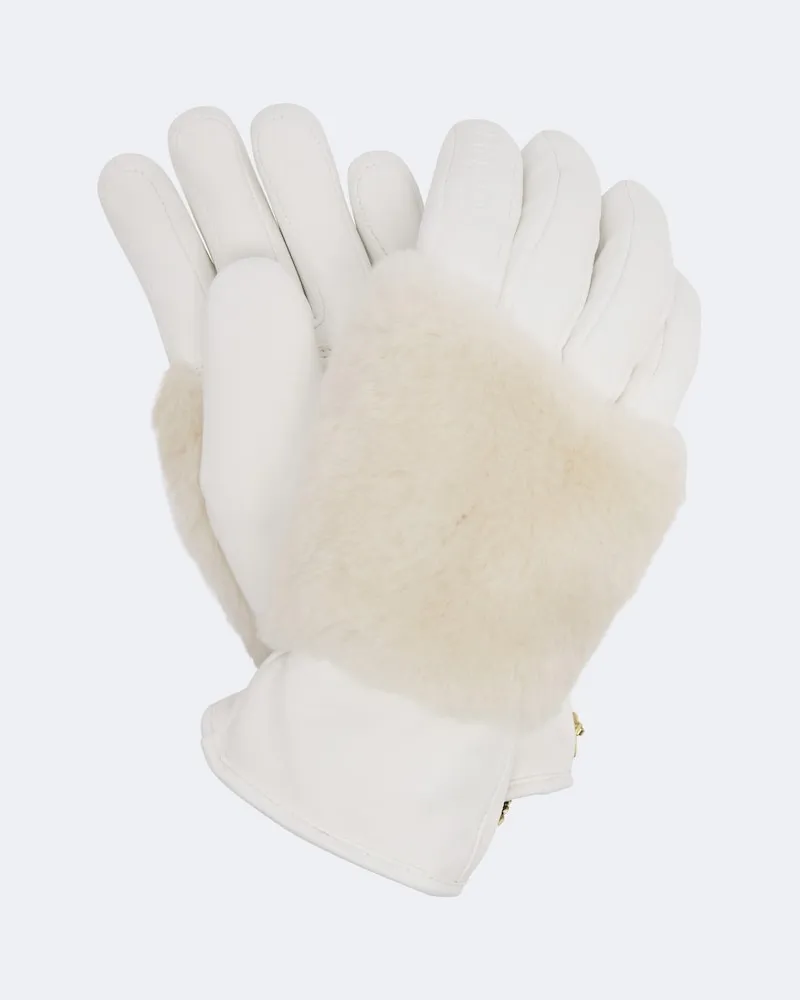 Bogner Skihandschuhe aus Leder Weiß