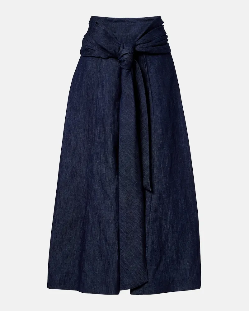 Gabriela Hearst Midirock Zivan aus Denim Blau