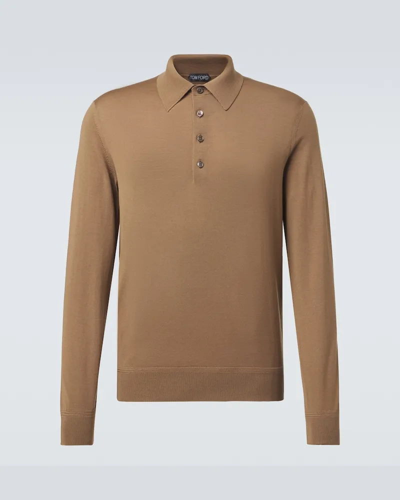 Tom Ford Polopullover aus Wolle Braun