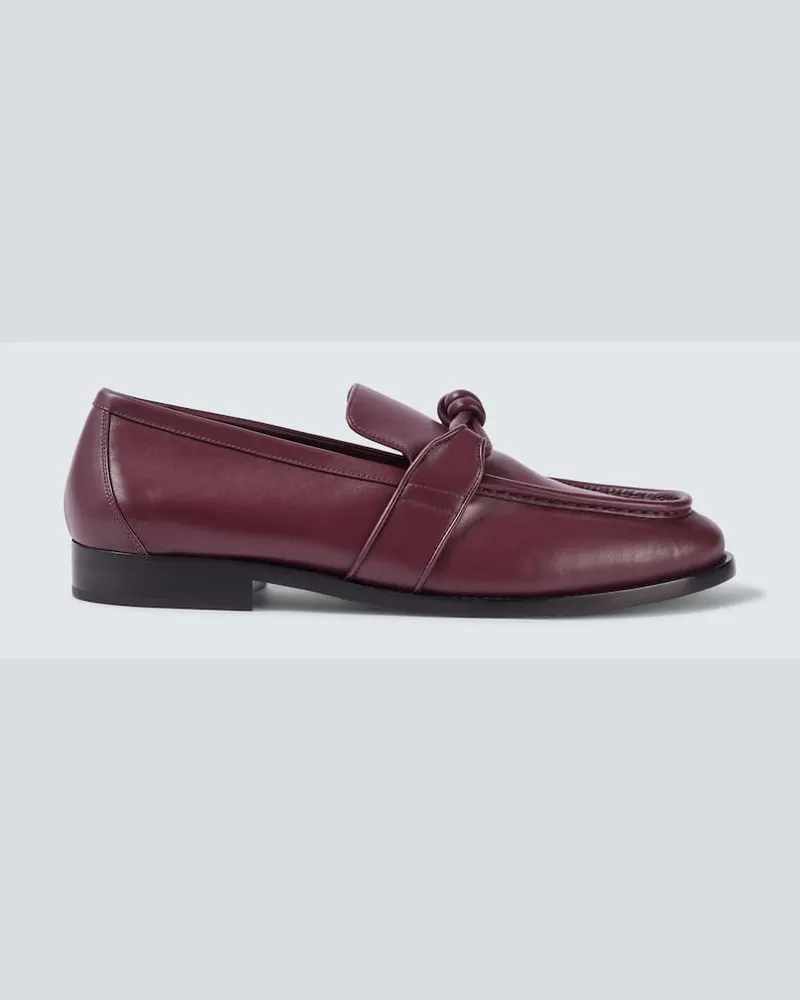Bottega Veneta Loafers Astaire Knot aus Leder Burgunderrot