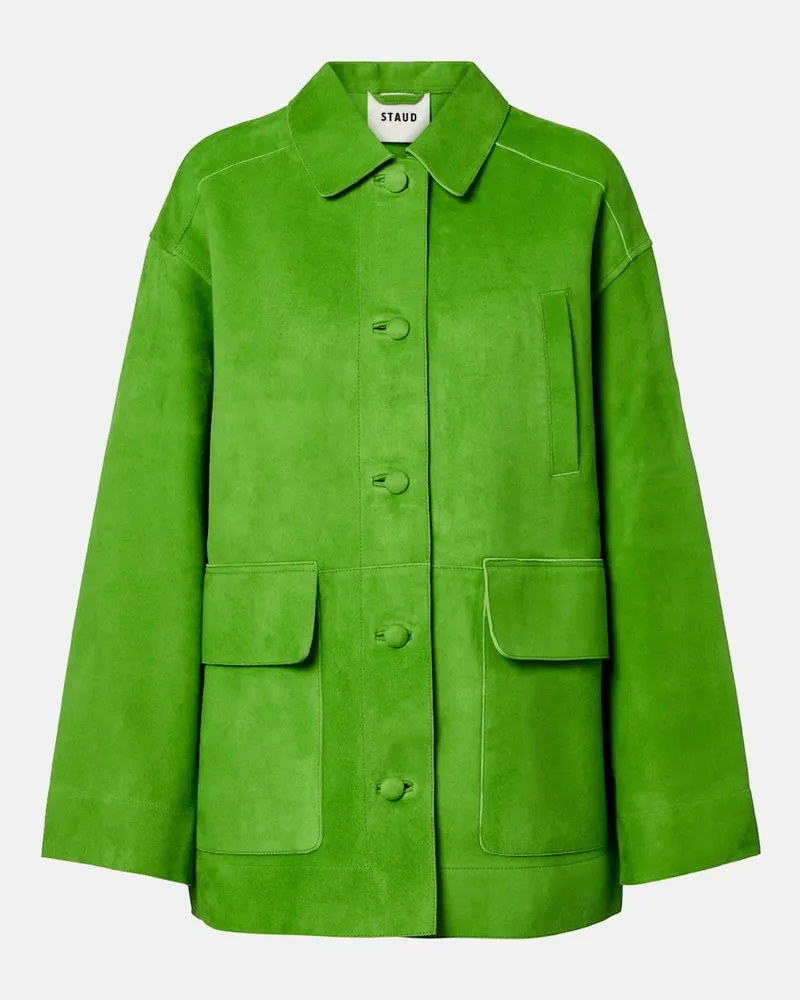 STAUD Jacke Roxanne aus Veloursleder Grün