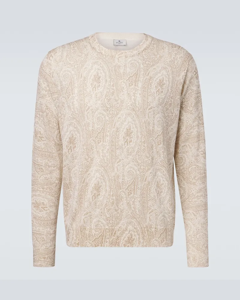 Etro Pullover aus Baumwolle und Seide Weiß