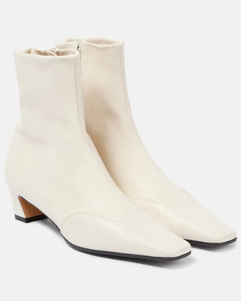 KHAITE Ankle Boots Nevada 40 aus Leder Weiß