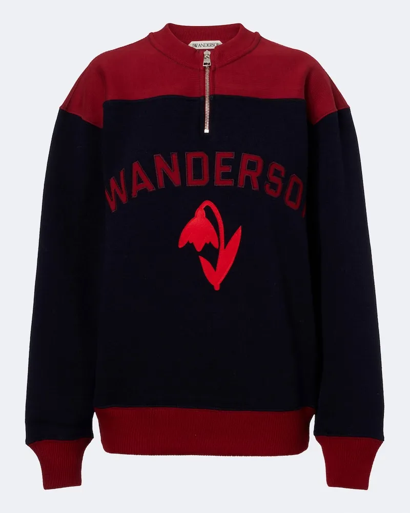 J.W.Anderson Besticktes Sweatshirt aus einem Wollgemisch Blau