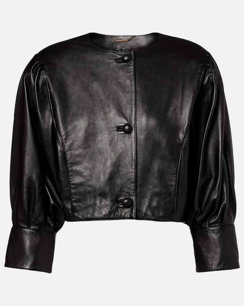 Chloé Chloé Cropped-Lederjacke Schwarz