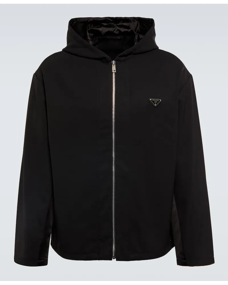 Prada Kapuzenjacke aus Schurwolle Schwarz